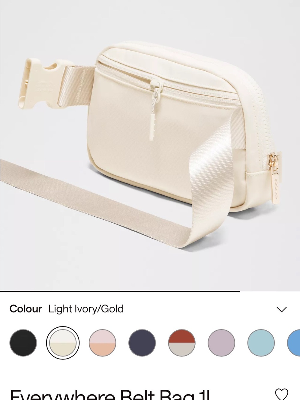 lululemon athletica Light Ivory Everywhere Belt Bag